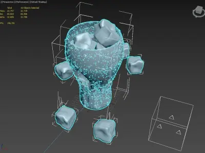 Iced Drink in Glass Cup 3D model