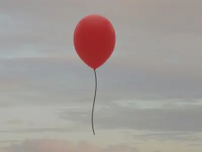 Red blue yellow balloon Free low-poly 3D model