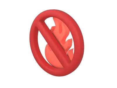 No Fire Icon V1 001 Low-poly 3D model