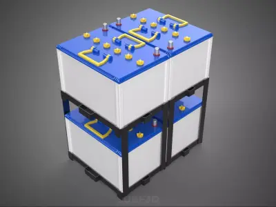 STACK TRAY RACK BRACKET HOLDER MOUNT ACCU BATTERY ACCUMULATOR DC 3D model