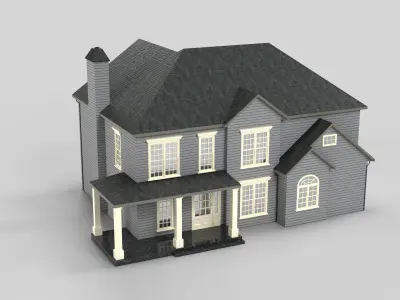 British House Design 11T2  Low-poly 3D model
