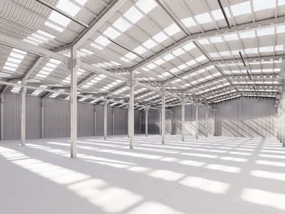 Industrial buildin with interior 2 3D model