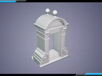 Building Architecture Element Textured Base Mesh 01 Low-poly 3D model