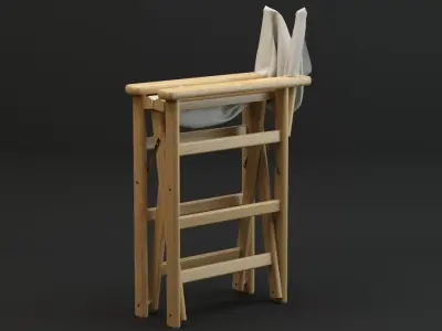 Movie Director Chair Closed 3D model