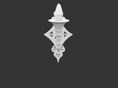 Medieval Wall Mounted Torch Holder for 3D print Low-poly 3D model