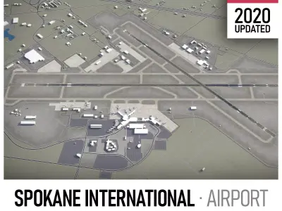 Spokane Airport Low-poly 3D model