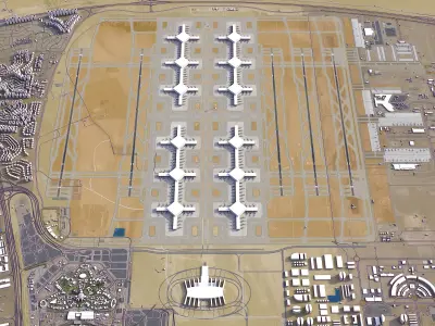 Dubai - Al Maktoum International Airport - DWC Low-poly 3D model