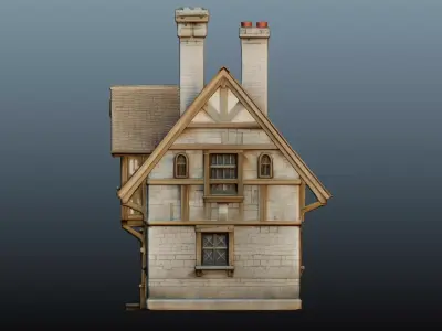 Mediaval fantasy stone house 3D model