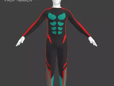 Sewing Zentai Suit Kamen Rider Zeztz Physicam Impact Template 3D model