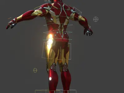 Rigged Iron Man Tony Stark Model 3D Blender OBJ FBX Low-poly 3D model