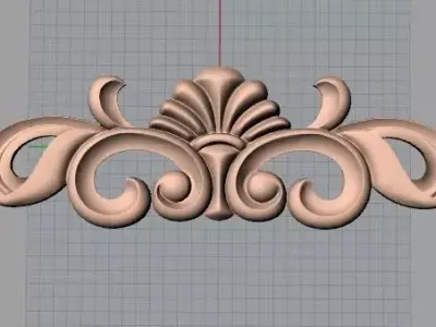 Furniture decorative flower 3D STL model for CNC carving E059 3D model