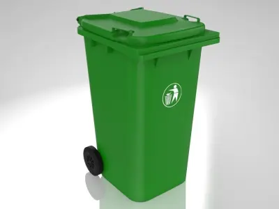 Wheelie Bin Low-poly 3D model