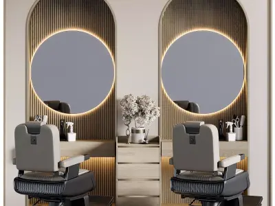 Beauty Salon Barber Shop 02 3D model