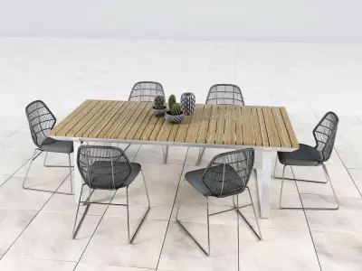 Chair Crinoline B and B Italia Outdoor 3D model