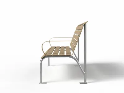 Realistic Park Bench Low-poly 3D model