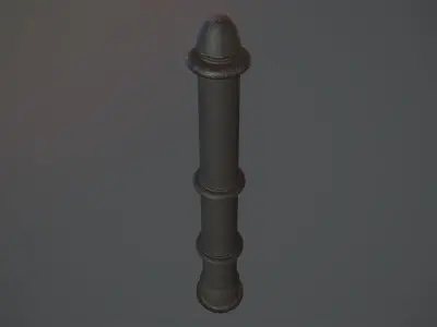 Barrier Bollard pack 5 Black v3 Low-poly 3D model