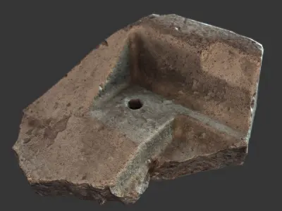 Broken Concrete Detail Low-poly 3D model