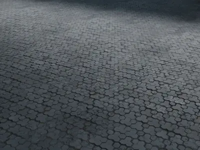 Hex Stone Pavers Seamless PBR Material Texture
