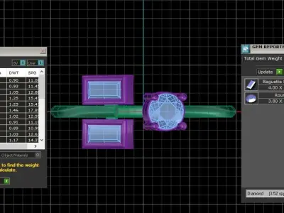 Three Stone Light Weight Band Ring 3D print model