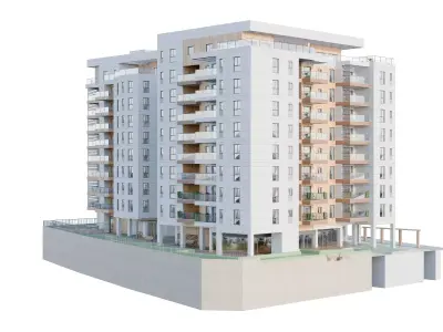 Residence Building 4 Low-poly 3D model