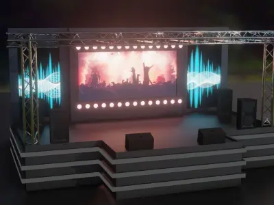 Entertainment Concert Stage 3D Model 3D model