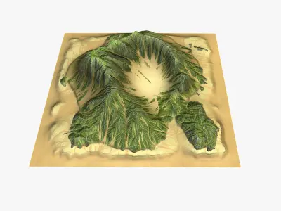 Tropical Island Terrain 6 Low-poly 3D model