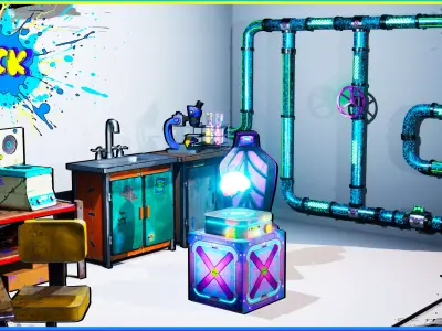 Laboratory Pack  Low-poly 3D model