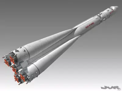 Vostok 1 Space Rocket 3D model
