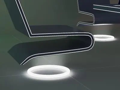 Futuristic meeting room 3D model