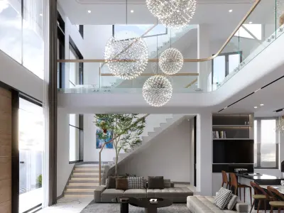 QD Living Room and Architectural 3D model