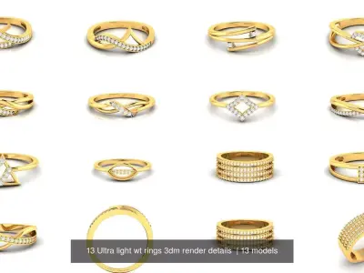 13 Ultra light wt rings 3dm render details  3D Model Pack