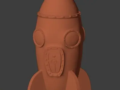 3d print cute old style space rocket 3D print model
