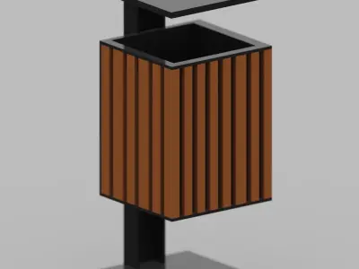 Modern Trash Can Low-poly 3D model