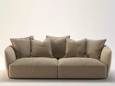 Blow sofa with pillows 3D model