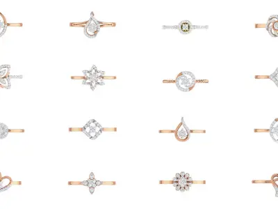 111 Ultra light wt Women Ring 3dm stl renders details 3D Model Pack