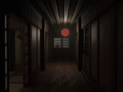 Low Poly Modular Japanese House With PBR Materials Low-poly 3D model