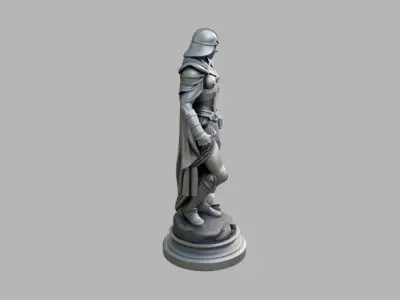 Warrior Statue Low-poly 3D model