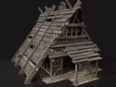 Viking Simple House Cottage Hut Northern Fantasy Next Gen AAA Low-poly 3D model