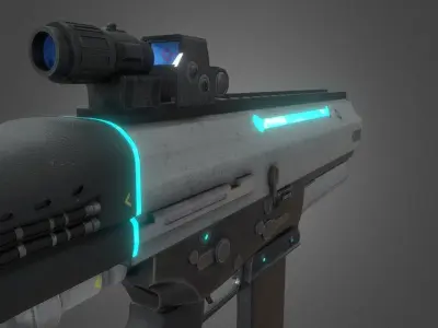 Sci-fi Gun Low-poly 3D model