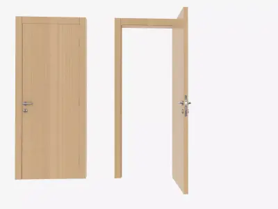 Modern OAK wooden Door Free low-poly 3D model