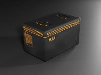 Sci-Fi cases set Low-poly 3D model