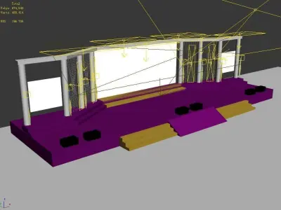 Stage party concert fashion catwalk T station  52 3D model