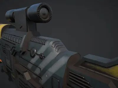 Sci Fi Concept Ray Gun Low-poly 3D model