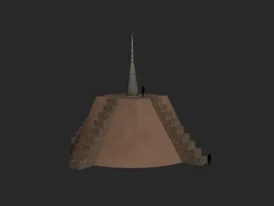 Sacred mythological Dogon granary Low-poly 3D model