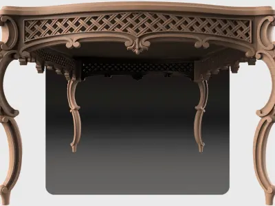 Carved dinner table for CNC 02 3D model