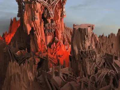 Desert Arrakis Temple Full city  3D model