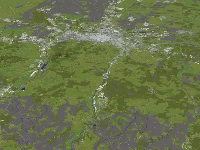 Bologna Italy 50x50km 3D City Map 3D model