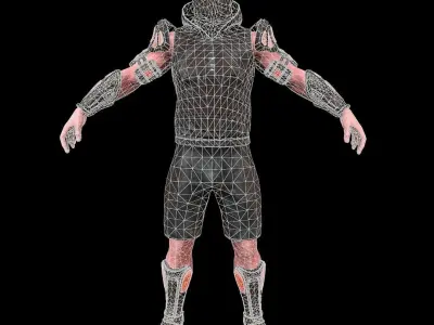 desert warrior Low-poly 3D model