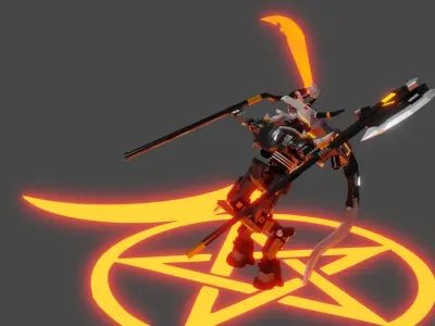 Demonic Mech Low-poly 3D model