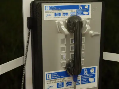 Old Telephone Booth 3D model purchase